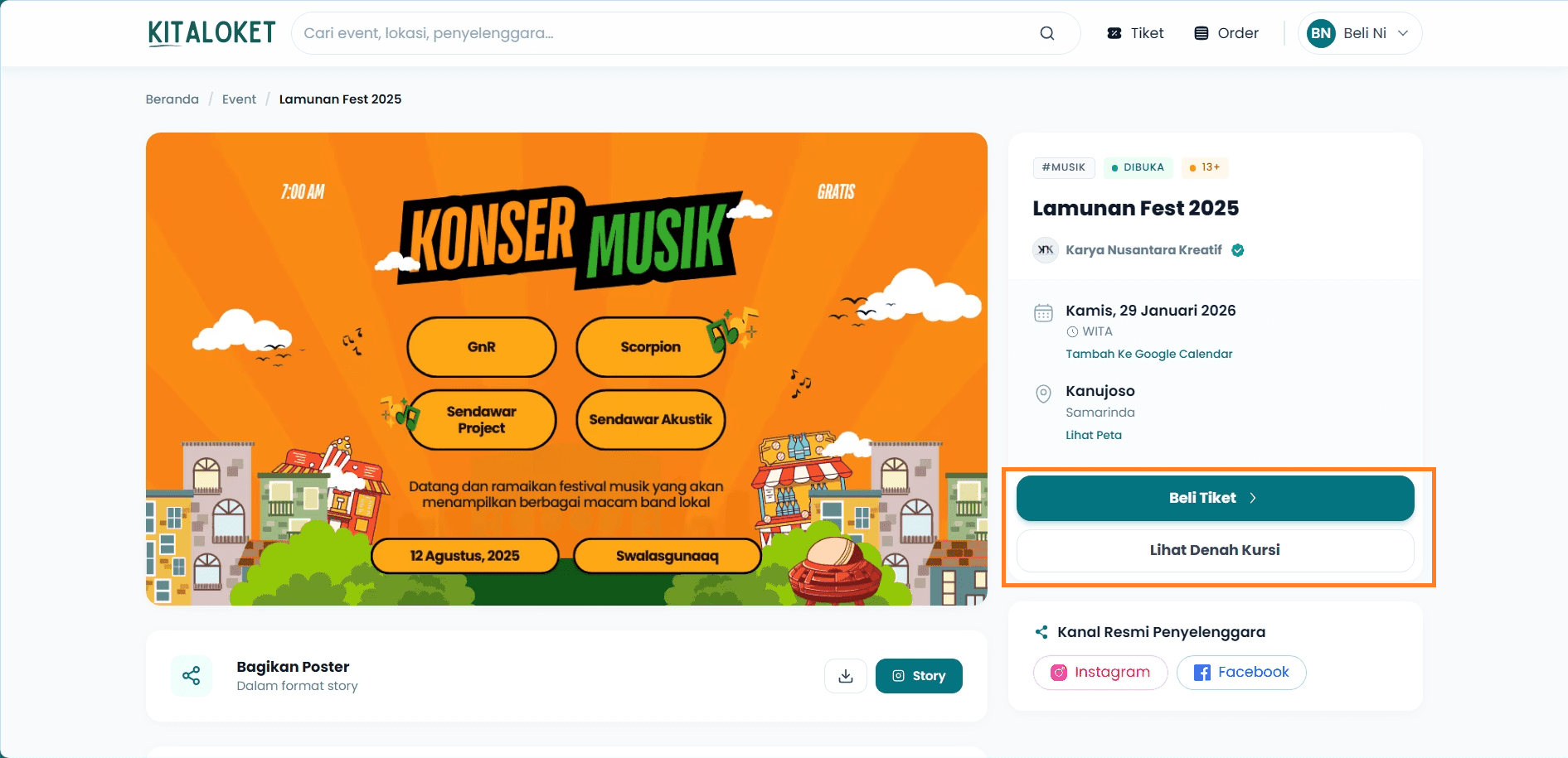 Tutorial Desktop - Klik Tombol Beli Tiket/Pilih Kursi/Pilih Tiket