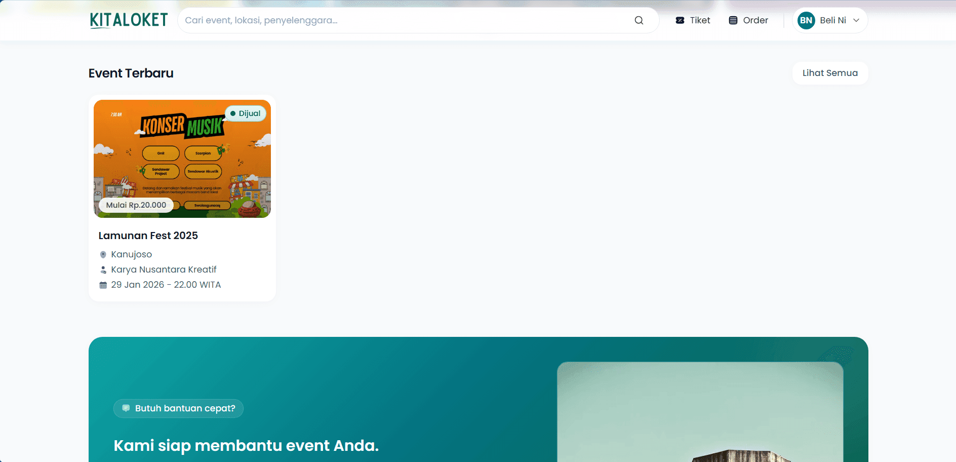 Tutorial Desktop - Pilih Event Favorit Anda